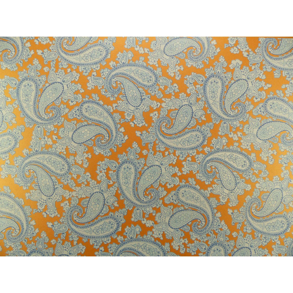 Orange Backed Powder Blue Paisley Paper Guitar Body Decal - 420x295mm