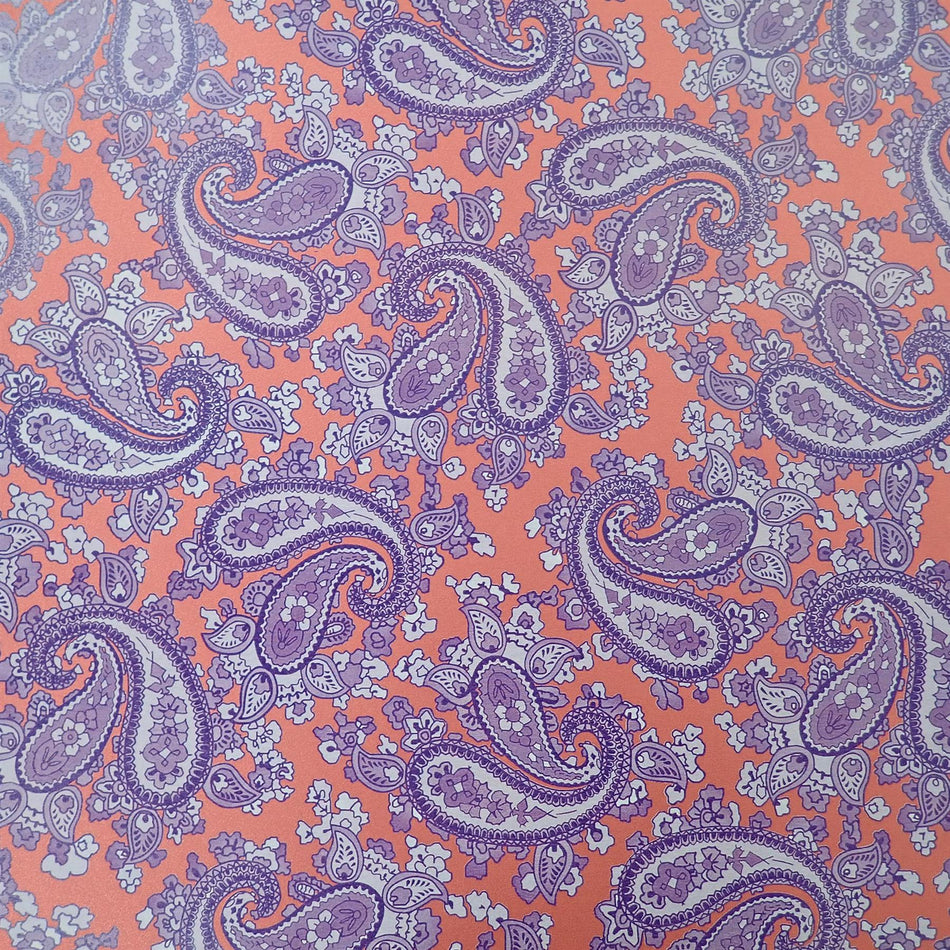 Red Backed Purple Paisley Paper Guitar Body Decal - 420x295mm