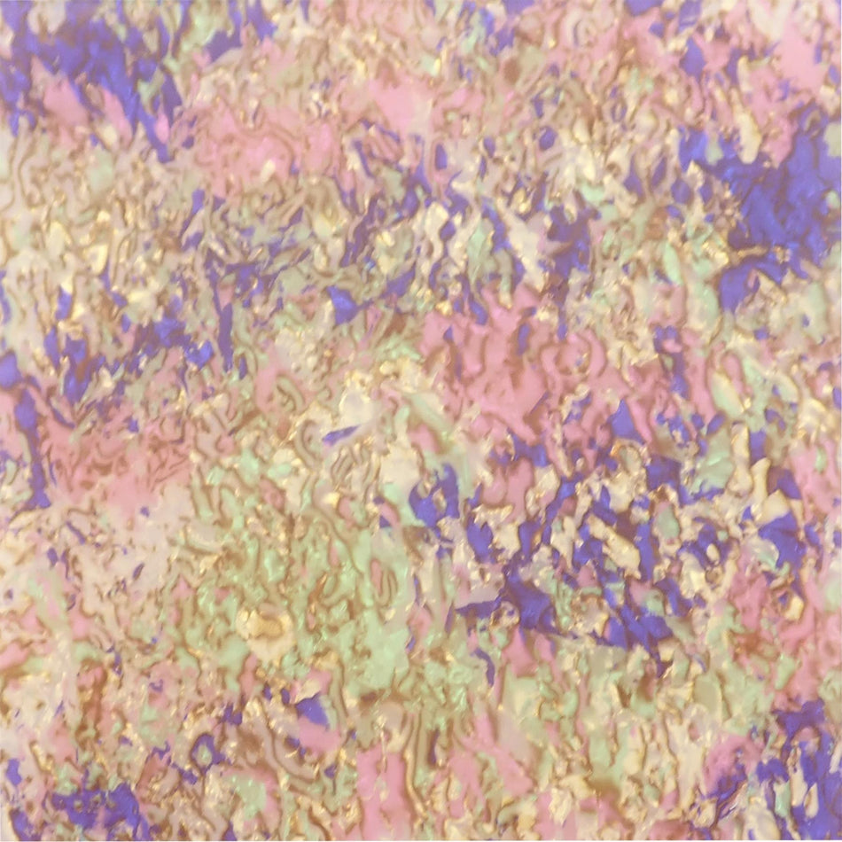 Pink Splatter Celluloid Laminate Cast Acrylic Sheet (3mm thick)