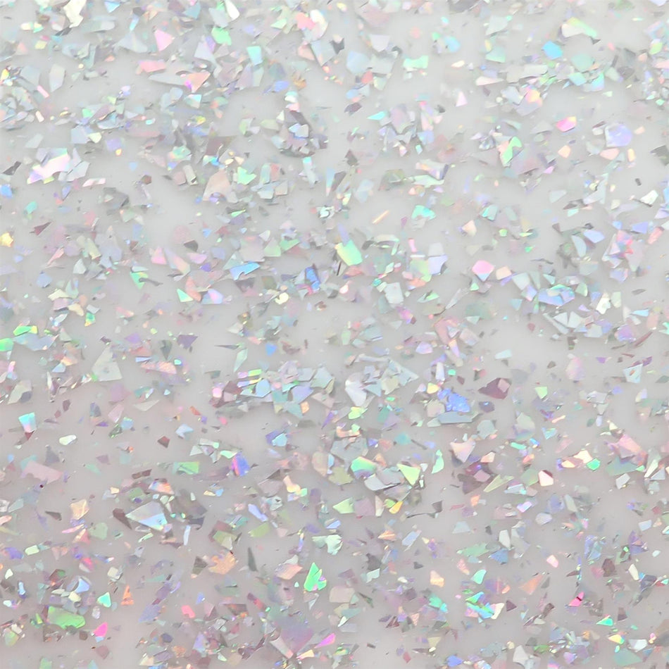 Silver Transparent Chunky Glitter Cast Acrylic Sheet (3mm thick)