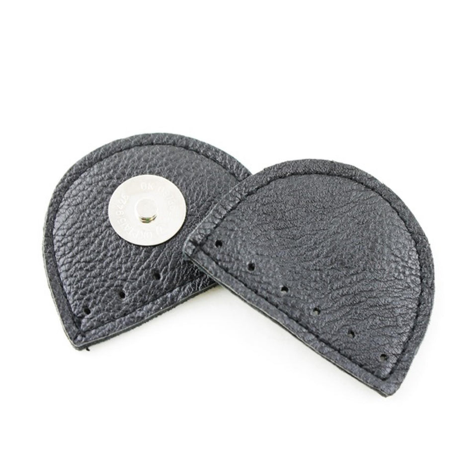 MA150BLACK Vegan Leather Black Vegan Leather Magnetic Button Bag Closure