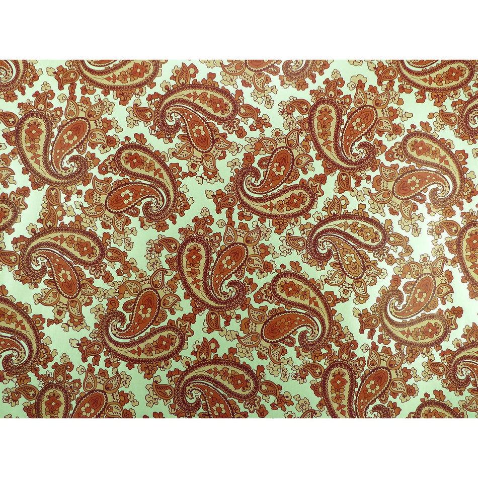 Mint Green Backed Brown Paisley Paper Guitar Body Decal - 420x295mm