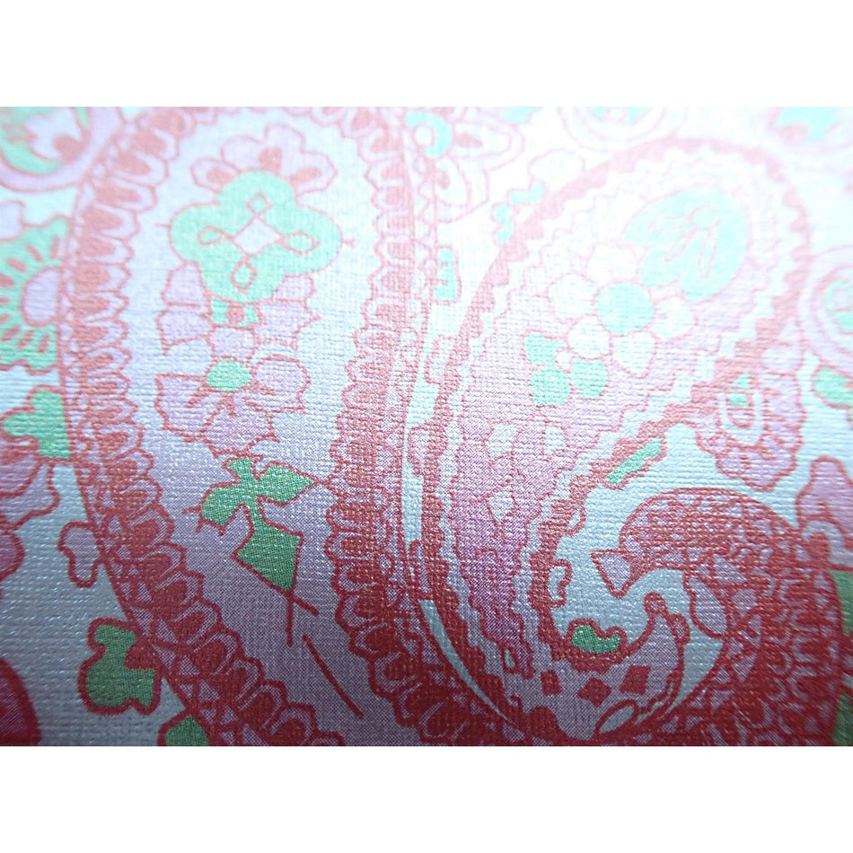 Silver Backed Pink Fabric Texture Paisley Paper Guitar Body Decal - 690x480mm