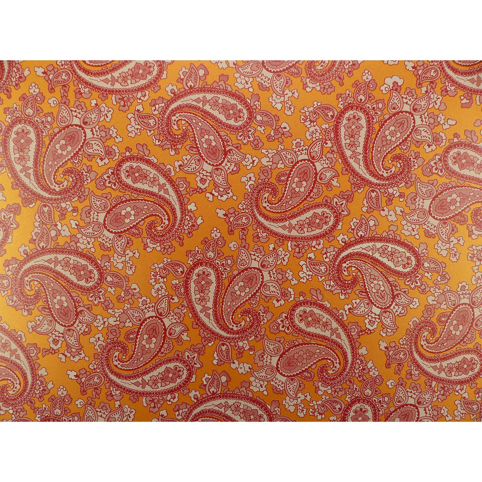 Orange Backed Red Paisley Paper Guitar Body Decal - 420x295mm