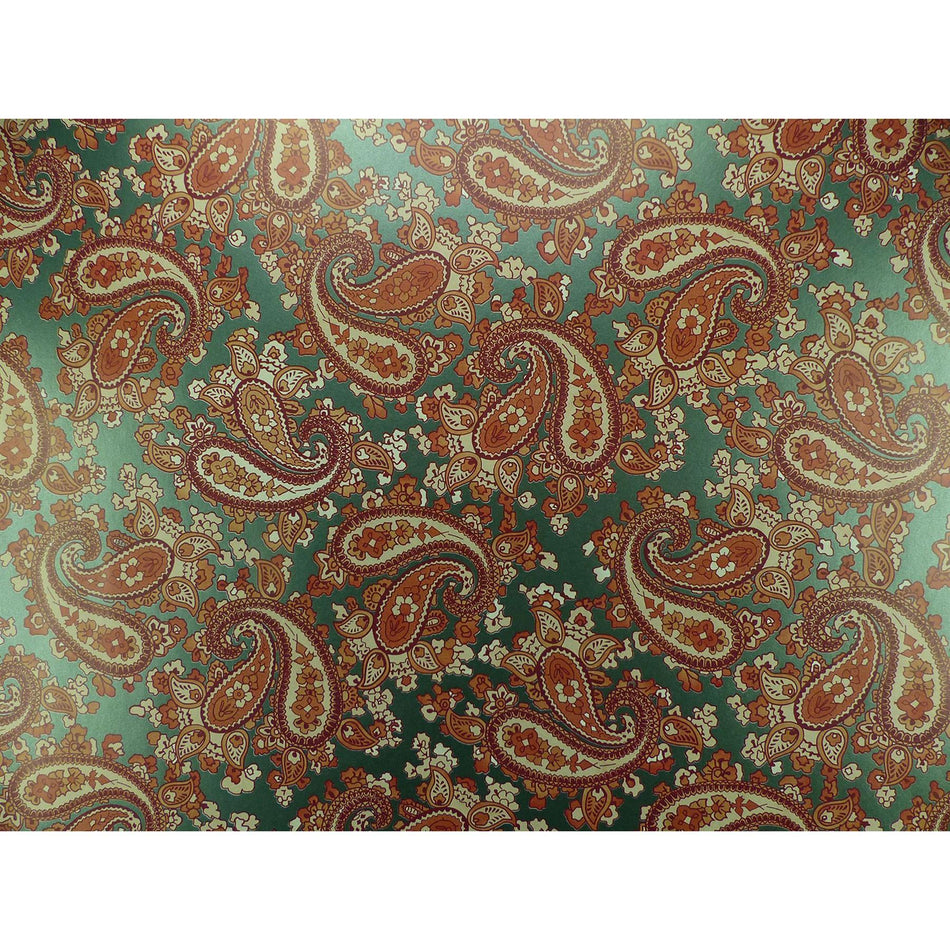 Racing Green Backed Brown Paisley Paper Guitar Body Decal - 420x295mm