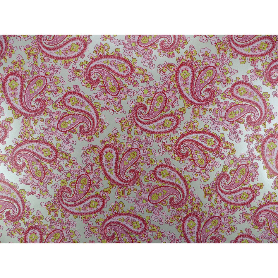 Silver Backed Pink Paisley Paper Guitar Body Decal - 420x295mm