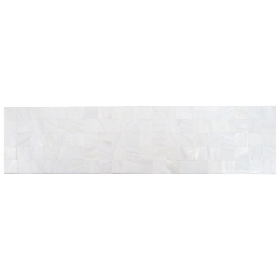 White Mother of Pearl 15x15mm Mosaic Shell Tile - 150x75mm