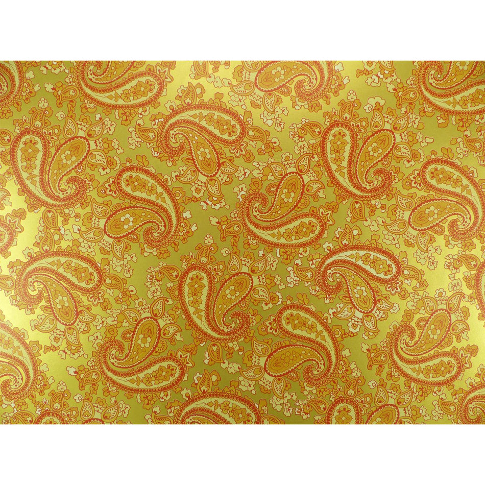 Rich Gold Backed Orange Paisley Paper Guitar Body Decal - 420x295mm