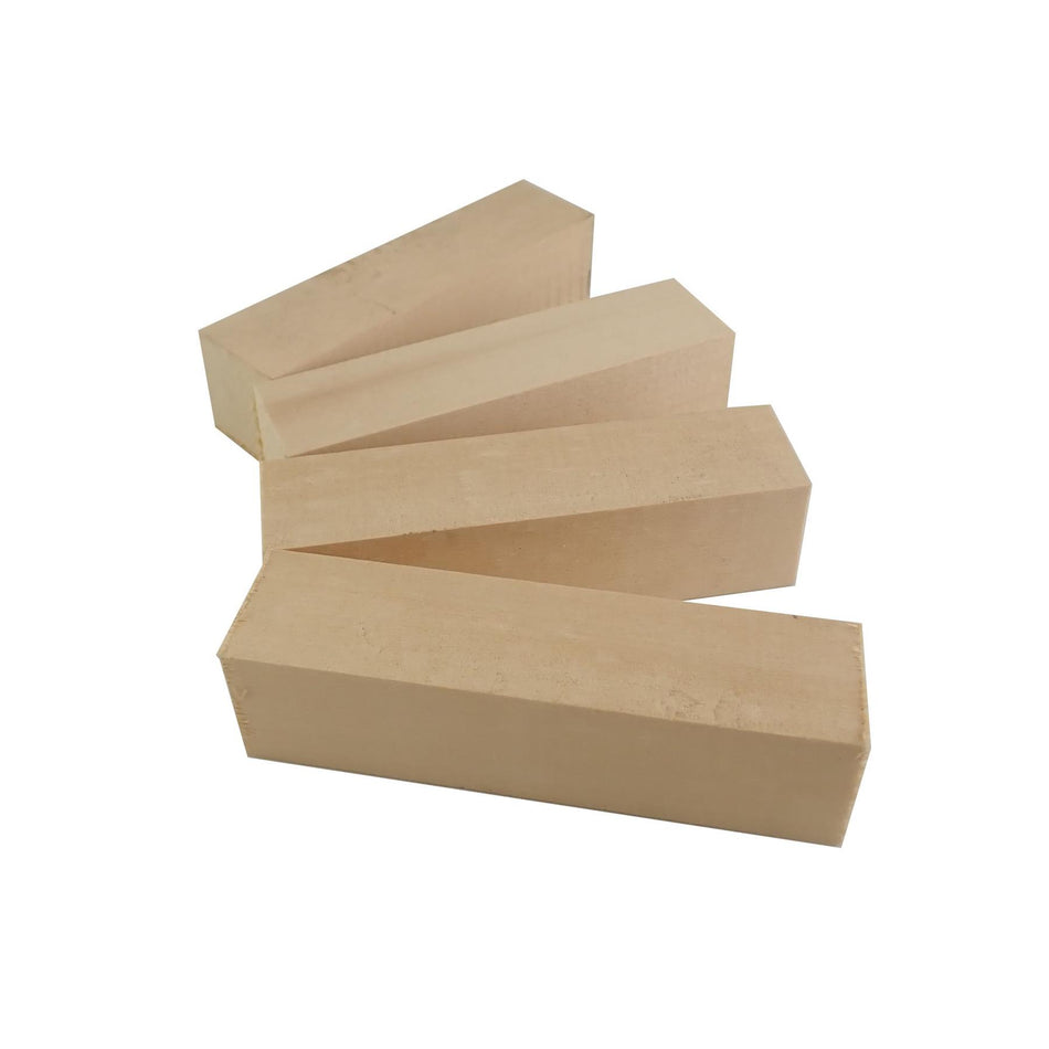 Basswood Carving Blocks - 100x25x25mm, Set of 4