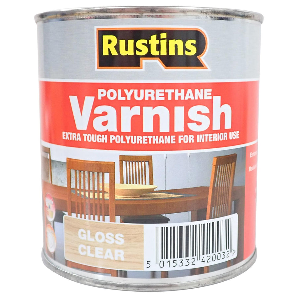 Gloss Clear Polyurethane Varnish - 500ml Tin