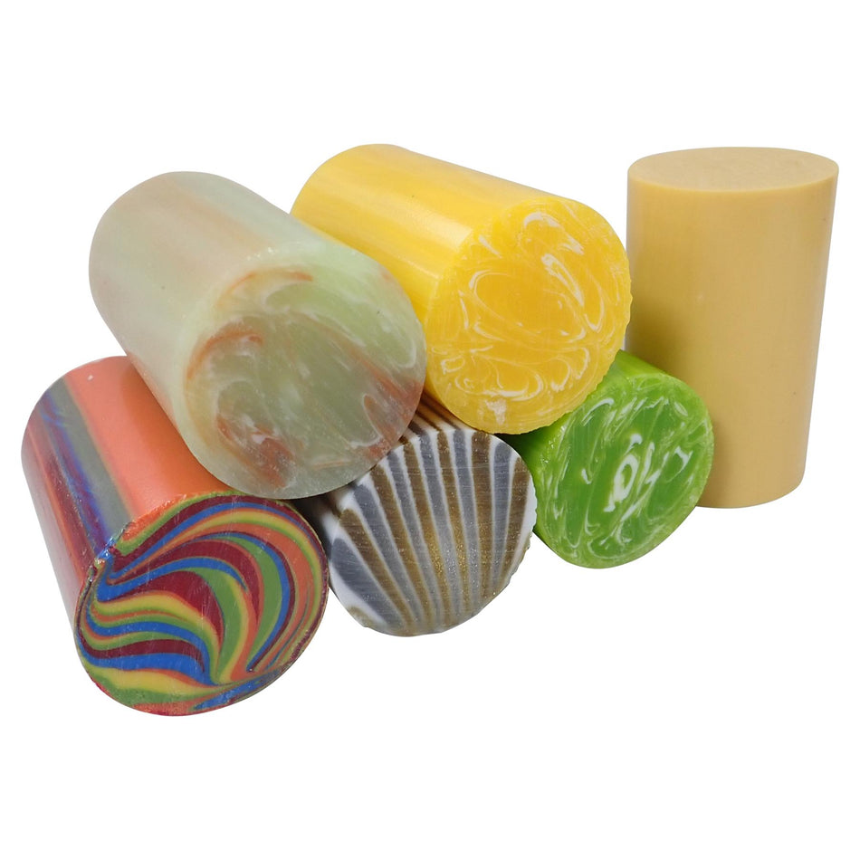 Yellow Mixed Polyester Turning Blanks - 63.5x39x39mm, Set of 6