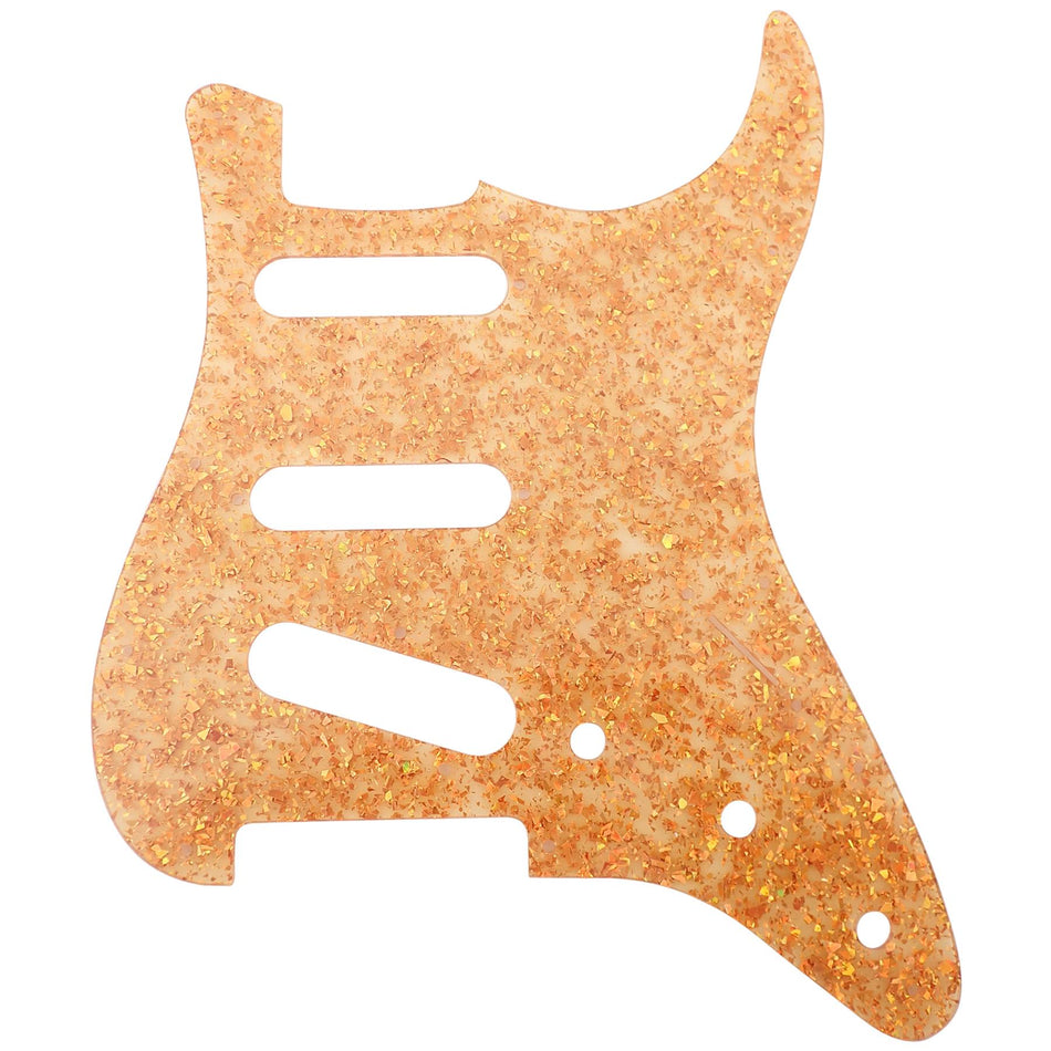 Rich Gold Glitter Acrylic Stratocaster 11 Hole Guitar Pickguard