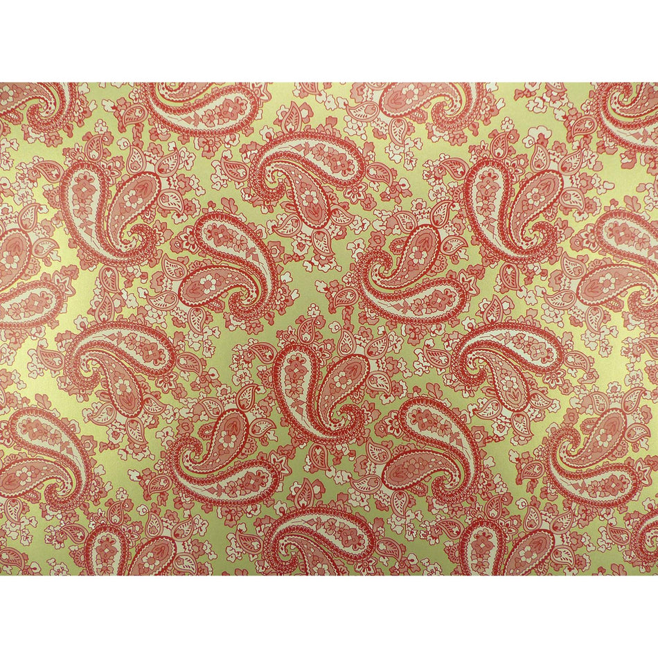 Champagne Gold Backed Red Paisley Paper Guitar Body Decal - 420x295mm