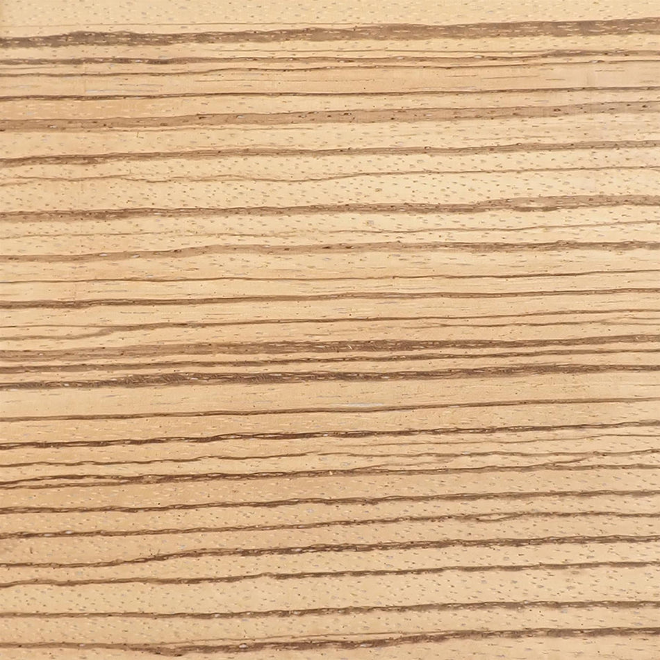 Quartersawn Zebrano Fleece Backed Natural Wood Veneer - 300x180x0.25mm