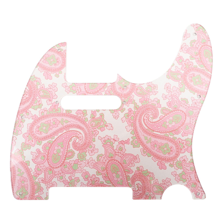 Silver Backed Pink Paisley Acrylic Telecaster Guitar Pickguard