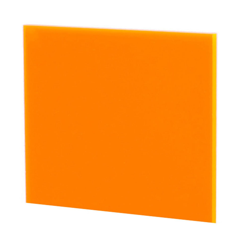 Orange Fluorescent Acrylic Sheet - 98x98x3mm, Sample