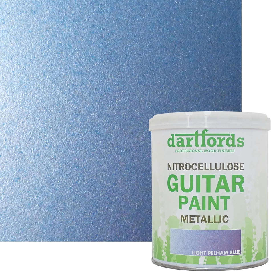 Pelham Light Blue Metallic Nitrocellulose Guitar Paint for Spray Guns