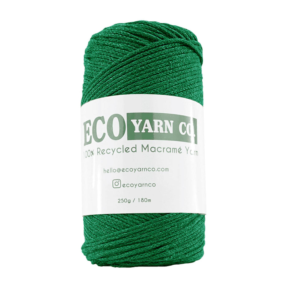 Dark Green Cotton/Polyester Macrame Yarn - 180M, 250g