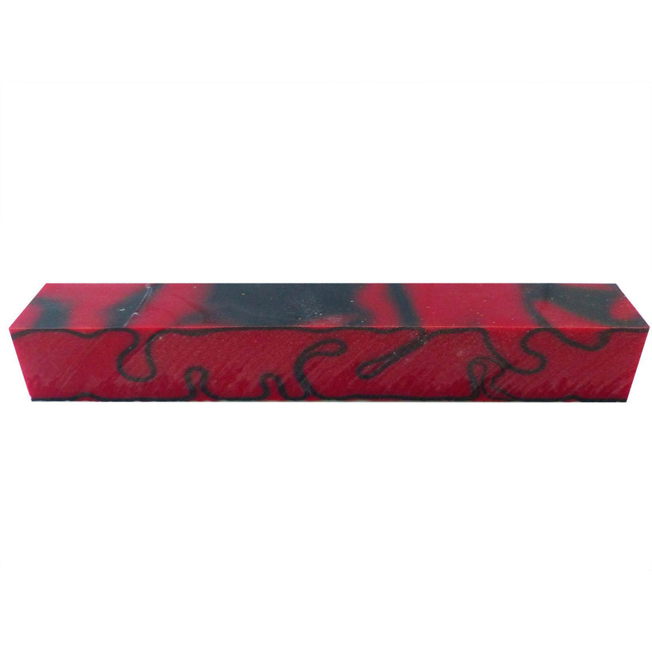 Kirinite Red Devil Abstract Kirinite Acrylic Pen Blank - 150x20x20mm, 6x3/4x3/4"