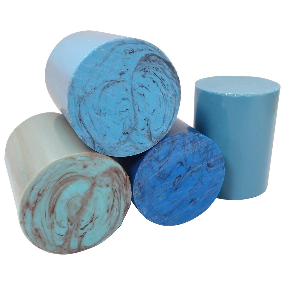 Turquoise Mixed Polyester Turning Blanks - 63.5x50x50mm, Set of 4