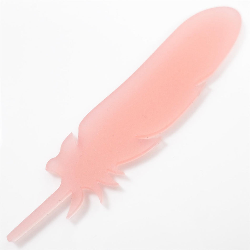 Blush Pink Acrylic Feather Decorations, 100mm (Style 6) (Pack of 5)