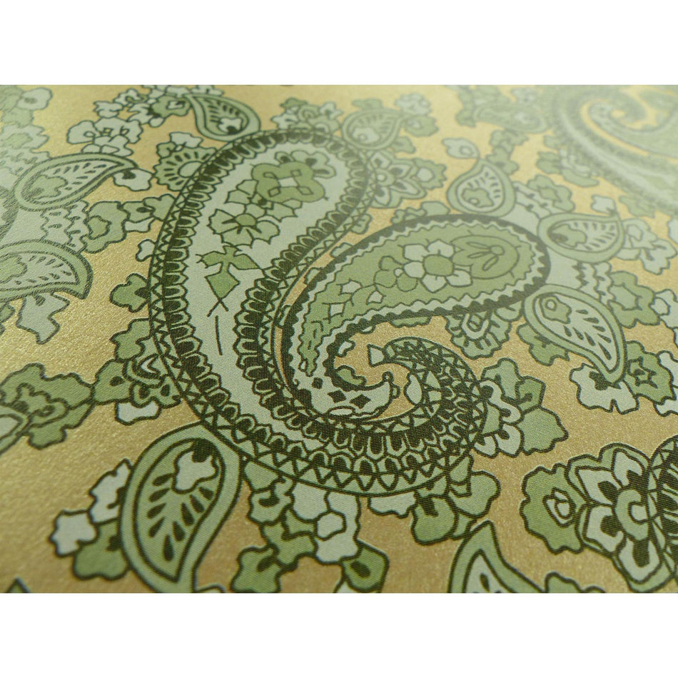 Bronze Backed Racing Green Paisley Paper Guitar Body Decal - 420x295mm