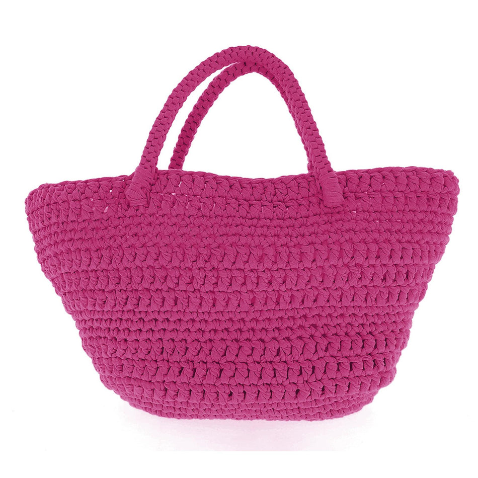PAK168SP4 RibbonXL Crazy Plum Cotton Avila Beachbag Crochet Kit
