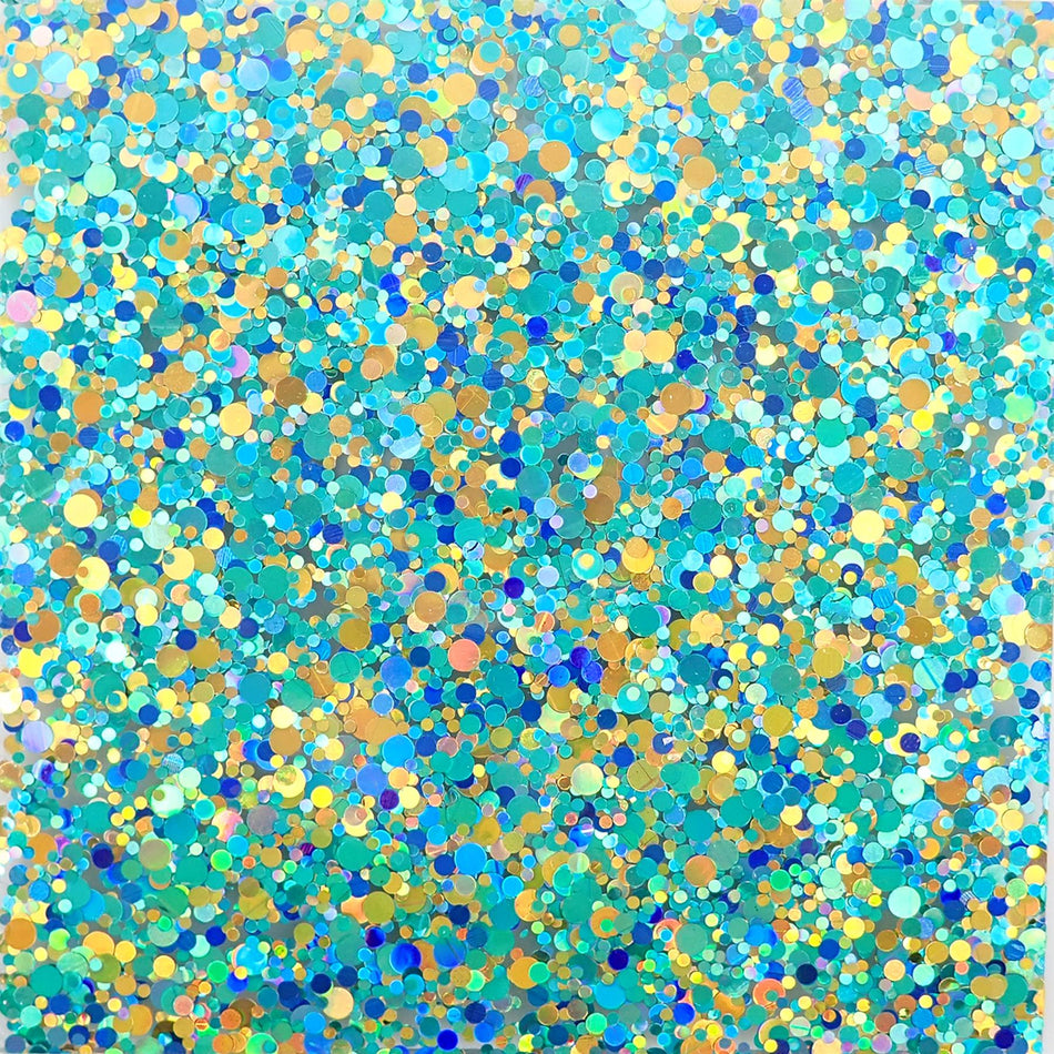Cyan Blue Chunky Glitter Cast Acrylic Sheet (3mm thick)