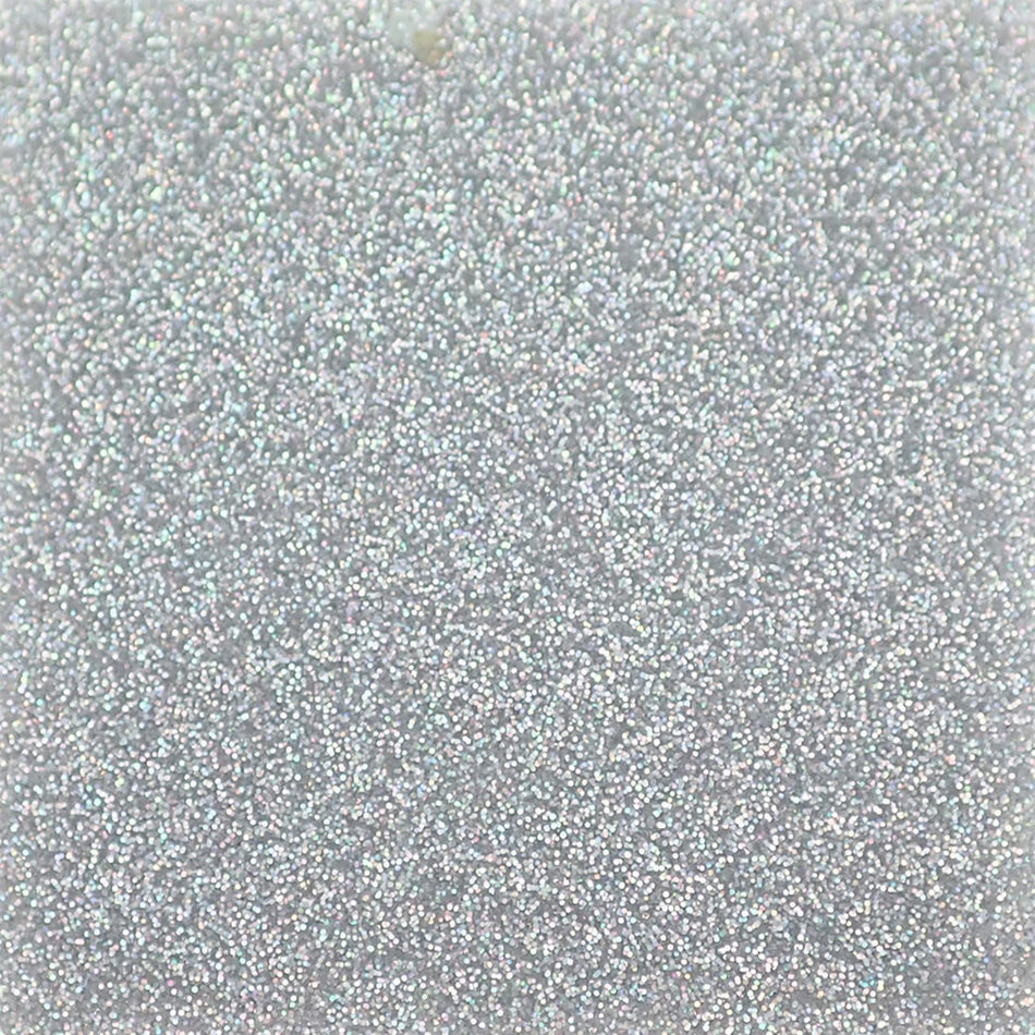 Silver Holographic Glitter Acrylic Sheet - 98x98x3mm, Sample