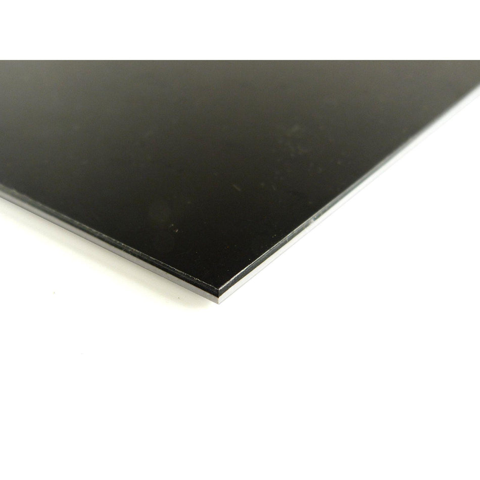 Black/White Plain PVC Truss Rod Cover Material - 300x200x2mm, 2-Ply